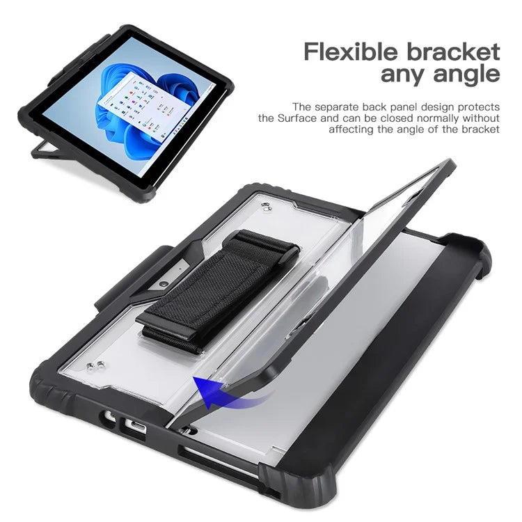 For Microsoft Surface Pro 10 Case Kickstand Hybrid Laptop Protective Cover with Hand Strap