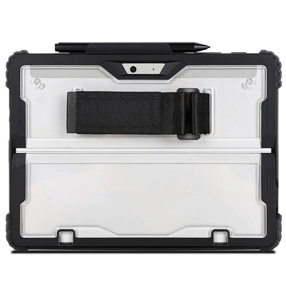 For Microsoft Surface Pro 10 Case Kickstand PC+TPU+Acryclic Clear Tablet Cover with Hand Strap