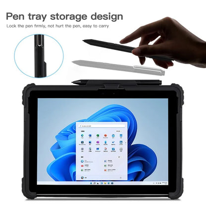 For Microsoft Surface Pro 10 Case Kickstand PC+TPU+Acryclic Clear Tablet Cover with Hand Strap