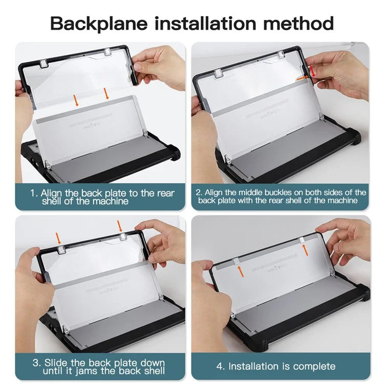 For Microsoft Surface Pro 10 Case Kickstand PC+TPU+Acryclic Clear Tablet Cover with Hand Strap