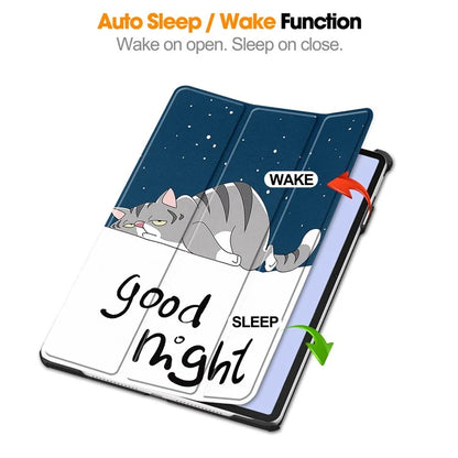 For Huawei MatePad 11.5 S Case Tri-Fold Stand Pattern Print Leather Tablet Cover with Auto Wake / Sleep