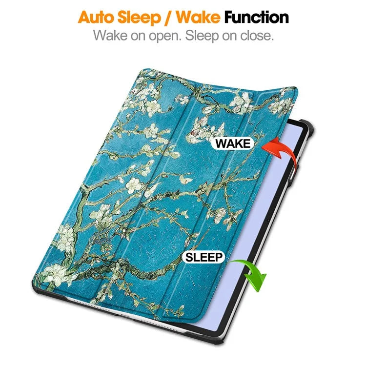 For Huawei MatePad 11.5 S Case Tri-Fold Stand Pattern Print Leather Tablet Cover with Auto Wake / Sleep