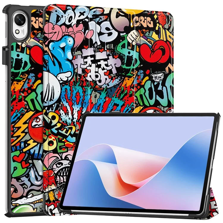 For Huawei MatePad 11.5 S Case Tri-Fold Stand Pattern Print Leather Tablet Cover with Auto Wake / Sleep