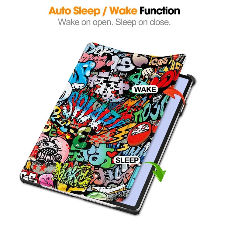 For Huawei MatePad 11.5 S Case Tri-Fold Stand Pattern Print Leather Tablet Cover with Auto Wake / Sleep