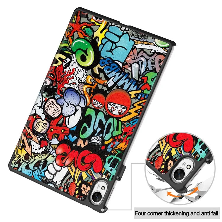 For Huawei MatePad 11.5 S Case Tri-Fold Stand Pattern Print Leather Tablet Cover with Auto Wake / Sleep