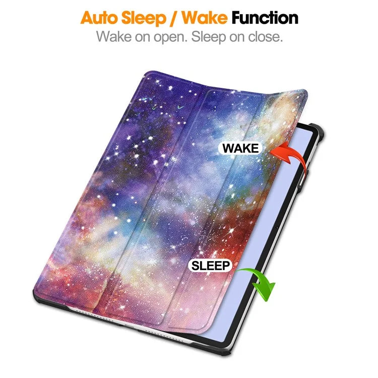 For Huawei MatePad 11.5 S Case Tri-Fold Stand Pattern Print Leather Tablet Cover with Auto Wake / Sleep