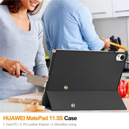 For Huawei MatePad 11.5 S Case Auto Wake / Sleep Tri-Fold Stand Leather Tablet Cover