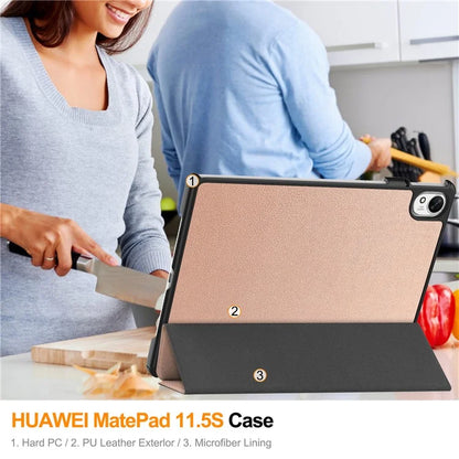 For Huawei MatePad 11.5 S Case Auto Wake / Sleep Tri-Fold Stand Leather Tablet Cover