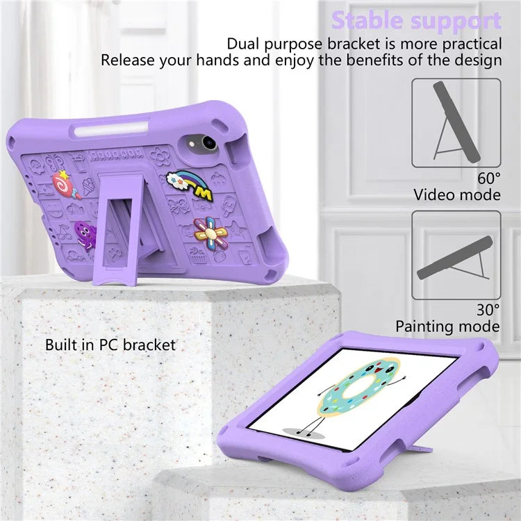 For iPad mini (2021) Case EVA Tablet Kickstand Cover with Shoulder Strap