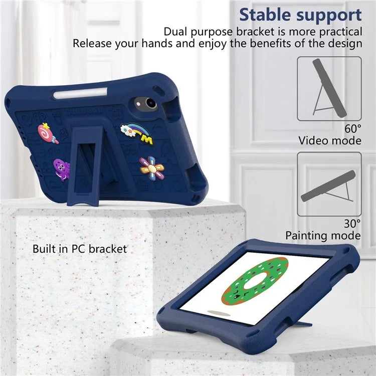 For iPad mini (2021) Case EVA Tablet Kickstand Cover with Shoulder Strap