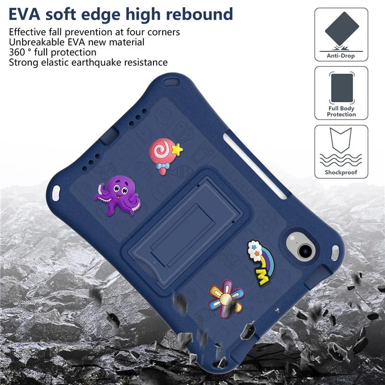 For iPad mini (2021) Case EVA Tablet Kickstand Cover with Shoulder Strap