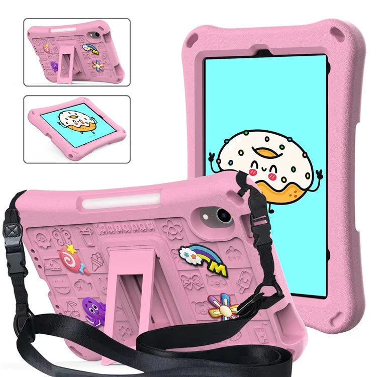 For iPad mini (2021) Case EVA Tablet Kickstand Cover with Shoulder Strap