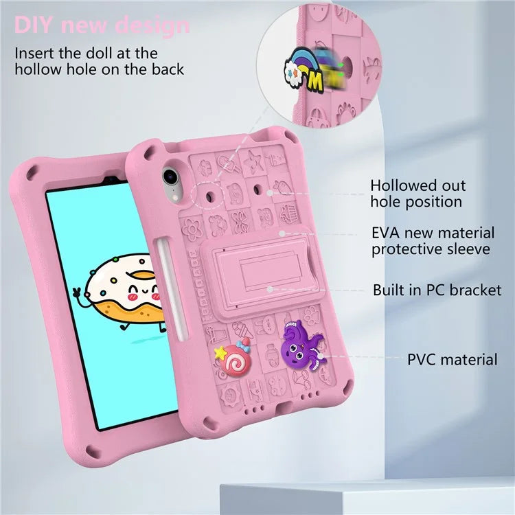 For iPad mini (2021) Case EVA Tablet Kickstand Cover with Shoulder Strap