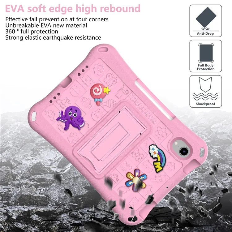For iPad mini (2021) Case EVA Tablet Kickstand Cover with Shoulder Strap