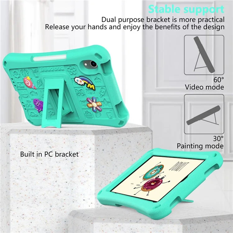 For iPad mini (2021) Case EVA Tablet Kickstand Cover with Shoulder Strap