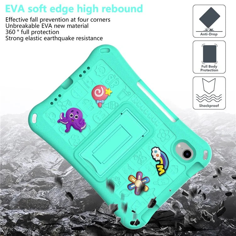 For iPad mini (2021) Case EVA Tablet Kickstand Cover with Shoulder Strap