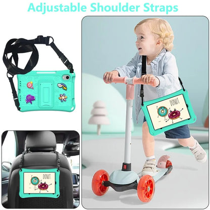 For iPad mini (2021) Case EVA Tablet Kickstand Cover with Shoulder Strap