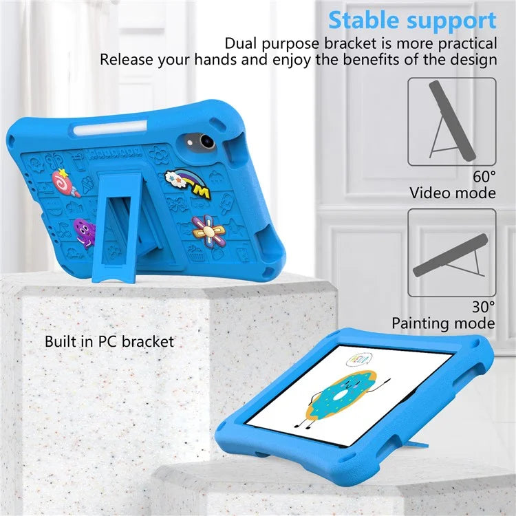 For iPad mini (2021) Case EVA Tablet Kickstand Cover with Shoulder Strap
