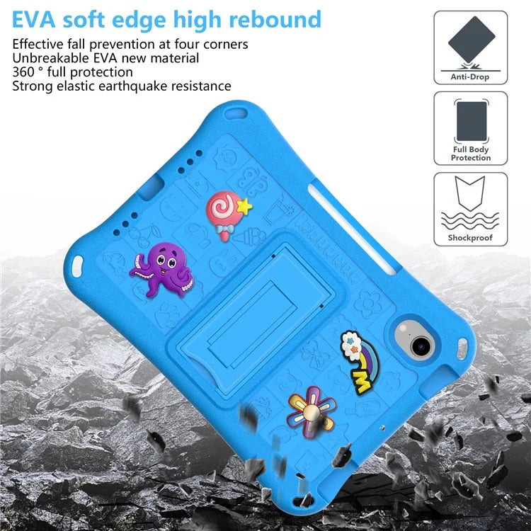 For iPad mini (2021) Case EVA Tablet Kickstand Cover with Shoulder Strap
