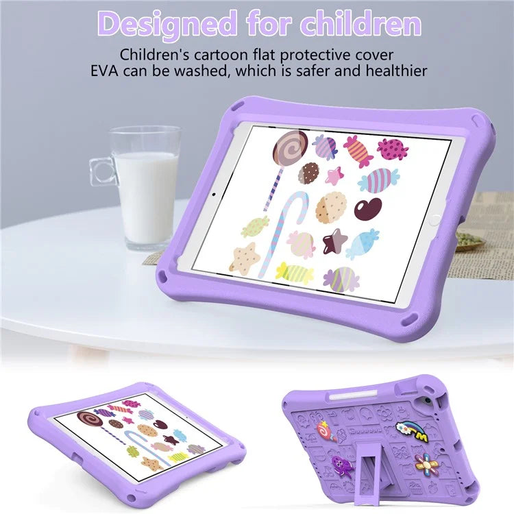 For iPad 10.2 (2021) / (2020) / (2019) / Air 10.5 inch (2019) Case EVA Protective Cover with Shoulder Strap Kickstand