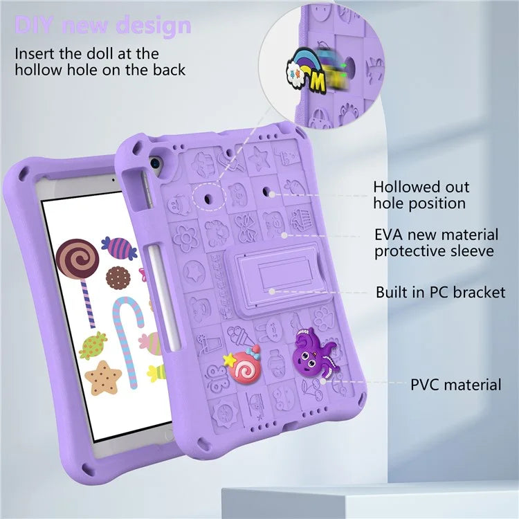 For iPad 10.2 (2021) / (2020) / (2019) / Air 10.5 inch (2019) Case EVA Protective Cover with Shoulder Strap Kickstand
