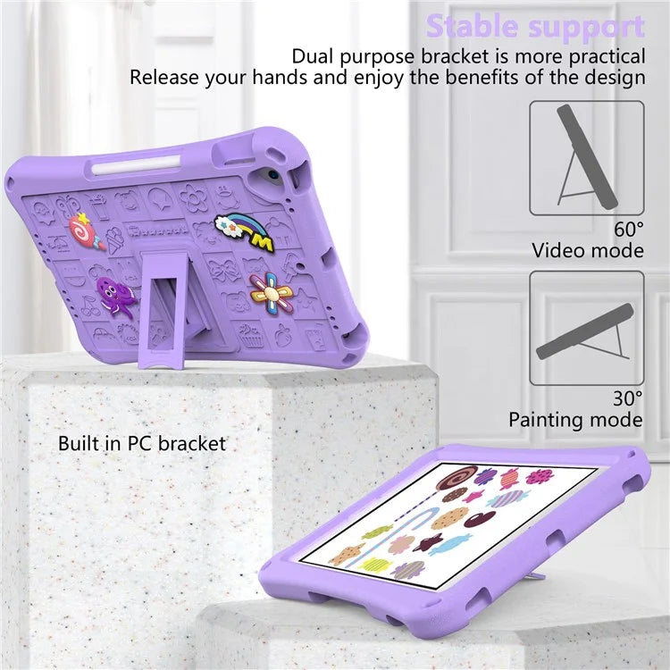 For iPad 10.2 (2021) / (2020) / (2019) / Air 10.5 inch (2019) Case EVA Protective Cover with Shoulder Strap Kickstand