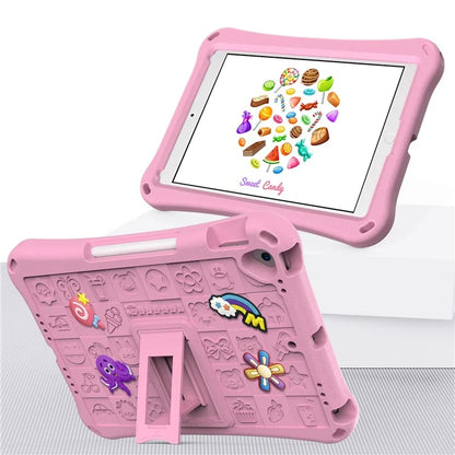 For iPad 10.2 (2021) / (2020) / (2019) / Air 10.5 inch (2019) Case EVA Protective Cover with Shoulder Strap Kickstand