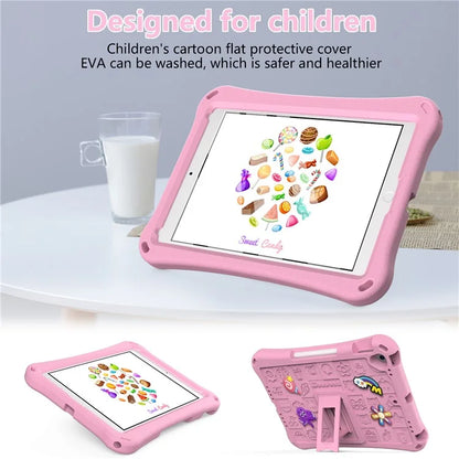 For iPad 10.2 (2021) / (2020) / (2019) / Air 10.5 inch (2019) Case EVA Protective Cover with Shoulder Strap Kickstand
