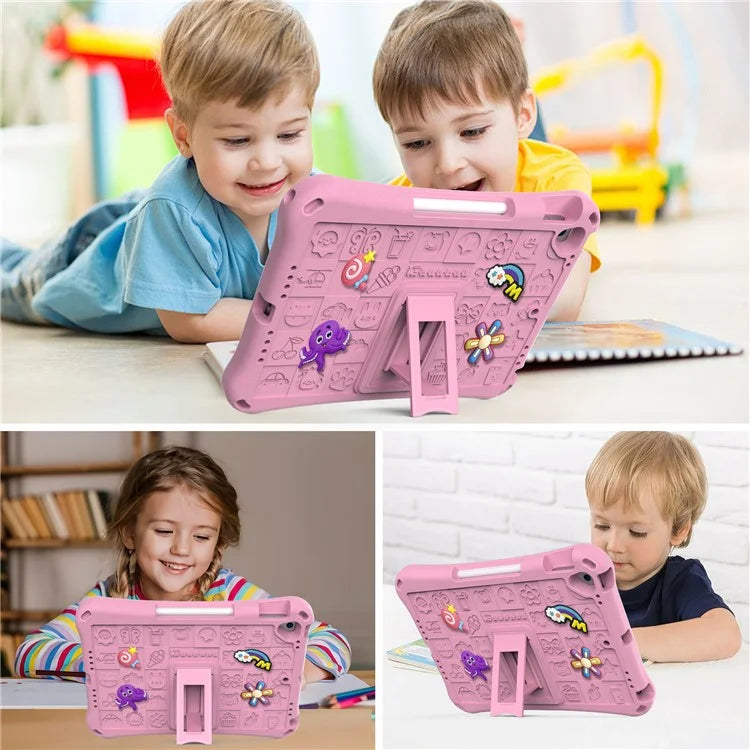 For iPad 10.2 (2021) / (2020) / (2019) / Air 10.5 inch (2019) Case EVA Protective Cover with Shoulder Strap Kickstand