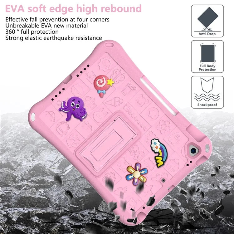 For iPad 10.2 (2021) / (2020) / (2019) / Air 10.5 inch (2019) Case EVA Protective Cover with Shoulder Strap Kickstand