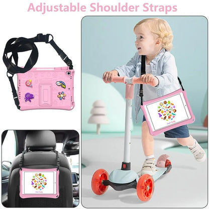 For iPad 10.2 (2021) / (2020) / (2019) / Air 10.5 inch (2019) Case EVA Protective Cover with Shoulder Strap Kickstand
