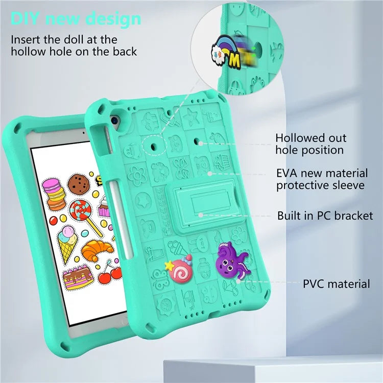 For iPad 10.2 (2021) / (2020) / (2019) / Air 10.5 inch (2019) Case EVA Protective Cover with Shoulder Strap Kickstand