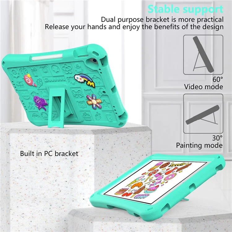 For iPad 10.2 (2021) / (2020) / (2019) / Air 10.5 inch (2019) Case EVA Protective Cover with Shoulder Strap Kickstand