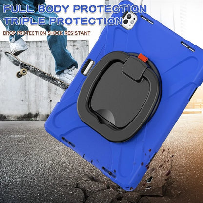 For iPad Pro 13 (2024) Case TPU+PC+Silicone Tablet Cover Swivel Kickstand Handle Grip