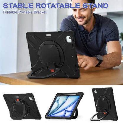 For iPad Air 13 (2024) / iPad Pro 12.9 (2022) / (2021) / (2020) / (2018) Case PC+Silicone Tablet Cover Kickstand