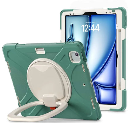 For iPad Air 13 (2024)  /  iPad Pro 12.9 (2022)  /  (2021)  /  (2020)  /  (2018) Case TPU+PC+Silicone Tablet Cover Kickstand