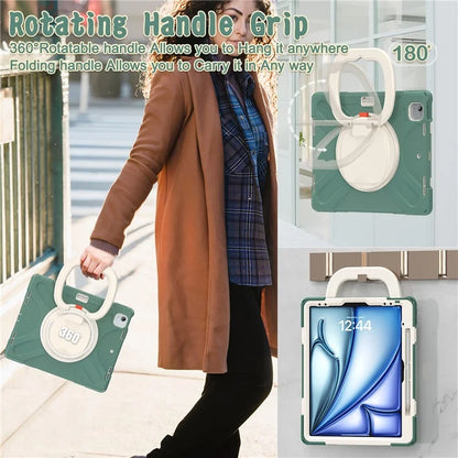 For iPad Air 13 (2024)  /  iPad Pro 12.9 (2022)  /  (2021)  /  (2020)  /  (2018) Case TPU+PC+Silicone Tablet Cover Kickstand