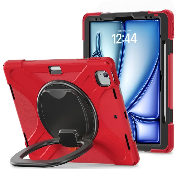 For iPad Air 13 (2024)  /  iPad Pro 12.9 (2022)  /  (2021)  /  (2020)  /  (2018) Case TPU+PC+Silicone Tablet Cover Kickstand