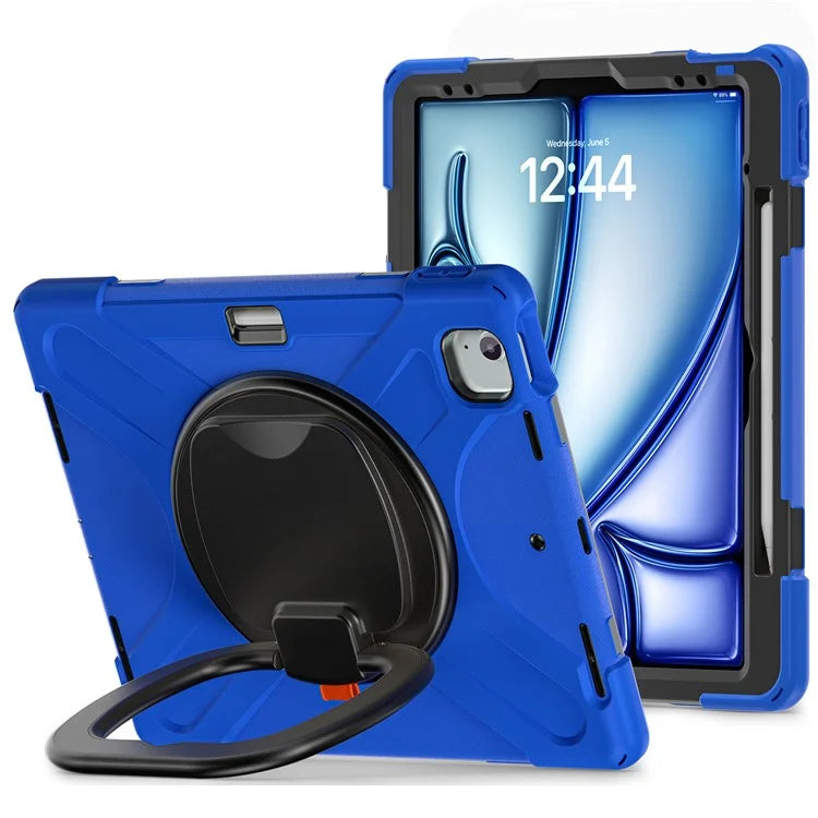 For iPad Air 13 (2024)  /  iPad Pro 12.9 (2022)  /  (2021)  /  (2020)  /  (2018) Case TPU+PC+Silicone Tablet Cover Kickstand