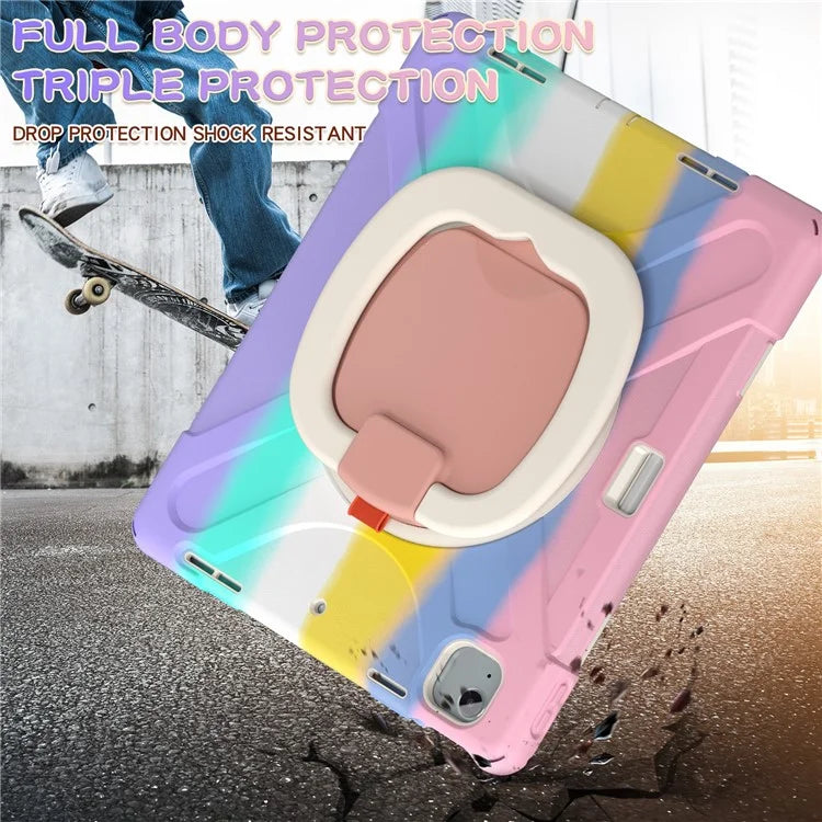 For iPad Air 13 (2024)  /  iPad Pro 12.9 (2022)  /  (2021)  /  (2020)  /  (2018) Case TPU+PC+Silicone Tablet Cover Kickstand