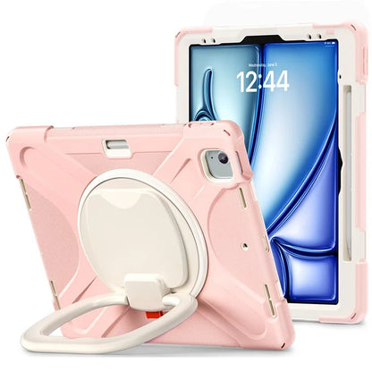 For iPad Air 13 (2024)  /  iPad Pro 12.9 (2022)  /  (2021)  /  (2020)  /  (2018) Case TPU+PC+Silicone Tablet Cover Kickstand