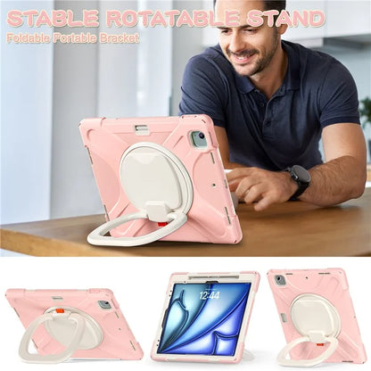 For iPad Air 13 (2024)  /  iPad Pro 12.9 (2022)  /  (2021)  /  (2020)  /  (2018) Case TPU+PC+Silicone Tablet Cover Kickstand