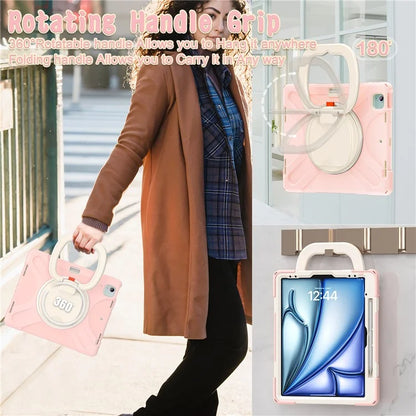 For iPad Air 13 (2024)  /  iPad Pro 12.9 (2022)  /  (2021)  /  (2020)  /  (2018) Case TPU+PC+Silicone Tablet Cover Kickstand