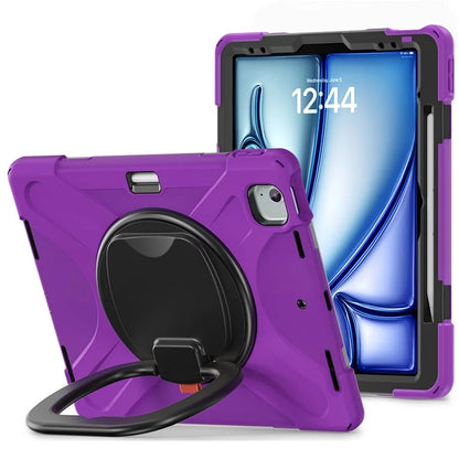 For iPad Air 13 (2024)  /  iPad Pro 12.9 (2022)  /  (2021)  /  (2020)  /  (2018) Case TPU+PC+Silicone Tablet Cover Kickstand
