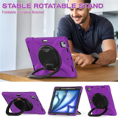 For iPad Air 13 (2024)  /  iPad Pro 12.9 (2022)  /  (2021)  /  (2020)  /  (2018) Case TPU+PC+Silicone Tablet Cover Kickstand