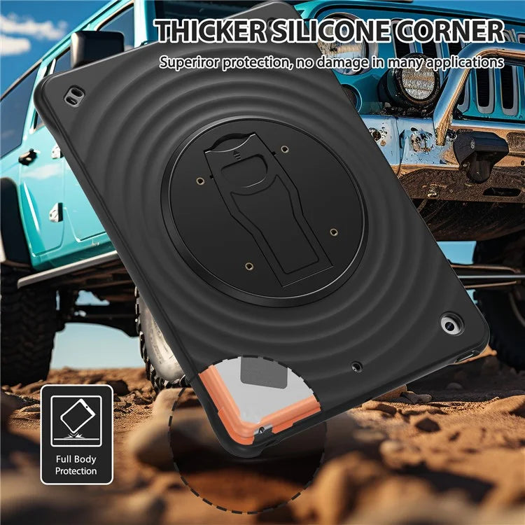 For iPad 10.2 (2021) / (2020) / (2019) Case Rotatable Kickstand PC+Silicone+TPU Tablet Cover