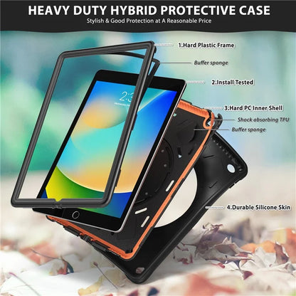 For iPad 10.2 (2021) / (2020) / (2019) Case Rotatable Kickstand PC+Silicone+TPU Tablet Cover