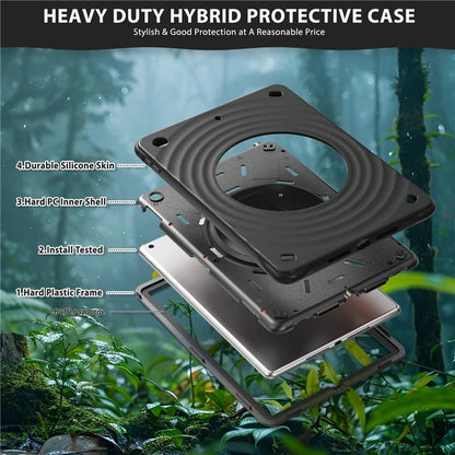 For iPad 10.2 (2021) / (2020) / (2019) Case Rotatable Kickstand PC+Silicone+TPU Tablet Cover