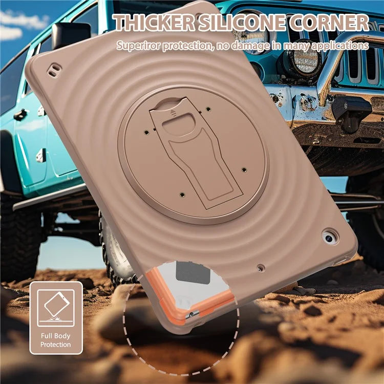 For iPad 10.2 (2021) / (2020) / (2019) Case Rotatable Kickstand PC+Silicone+TPU Tablet Cover