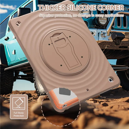For iPad 10.2 (2021) / (2020) / (2019) Case Rotatable Kickstand PC+Silicone+TPU Tablet Cover